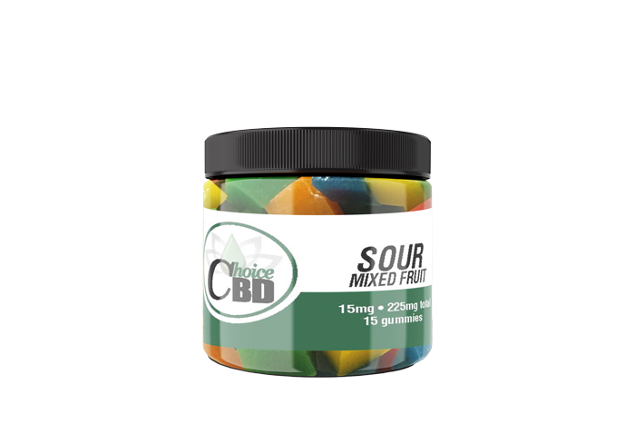 CBD Gummies Sour Mixed Fruit 225mg 15mg/15pc