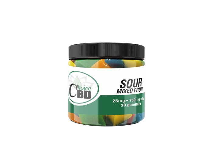 CBD Gummies Sour Mixed Fruit 750mg 25mg/30pc