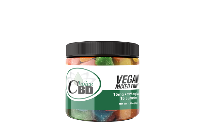 CBD Gummies Vegan-Plain Mixed Fruit 225mg 15mg/15pc