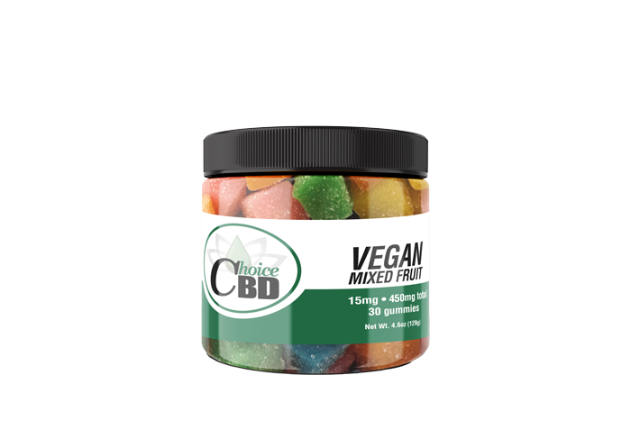CBD Gummies Vegan-Plain Mixed Fruit 450mg 15mg/30pc