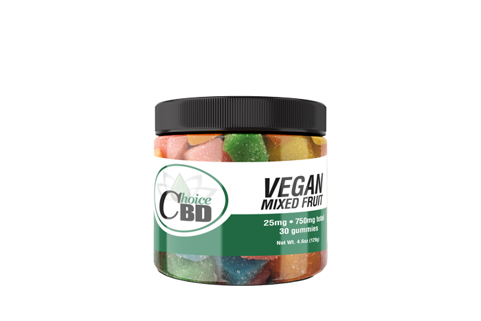 CBD Gummies Vegan-Plain Mixed Fruit 750mg 25mg/30pc