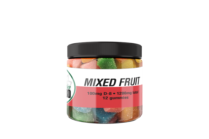 D8 Gummies Plain-Mixed Fruit 1200mg 100mg/12pc