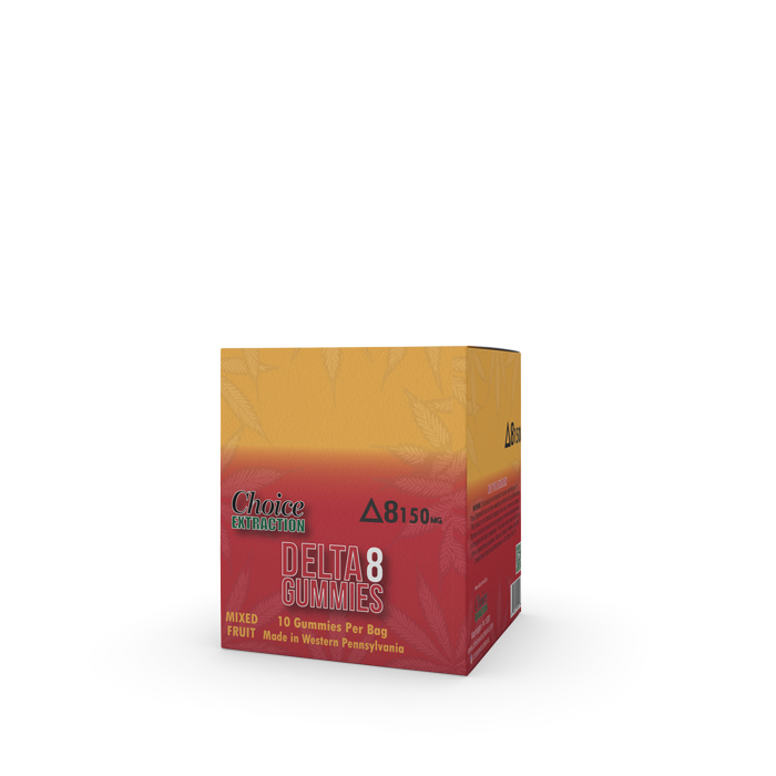 D8 Gummies Plain-Mixed Fruit 1500mg 150mg/10pc Carton (10)