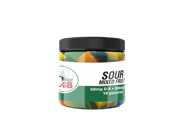 D8 Gummies Sour-Mixed Fruit 500mg 50mg/10pc
