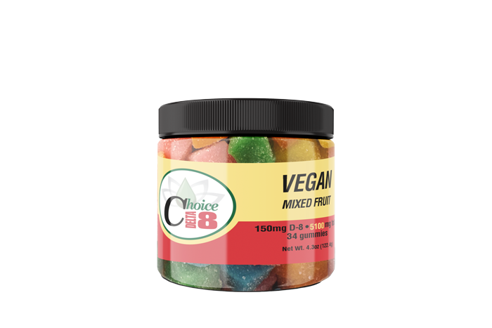 D8 Gummies Vegan Plain-Mixed Fruit 2250mg 150mg/15pc
