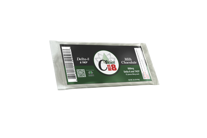 THCP + D8 Chocolate Bar - 600mg TOTAL, 50mg Per Piece