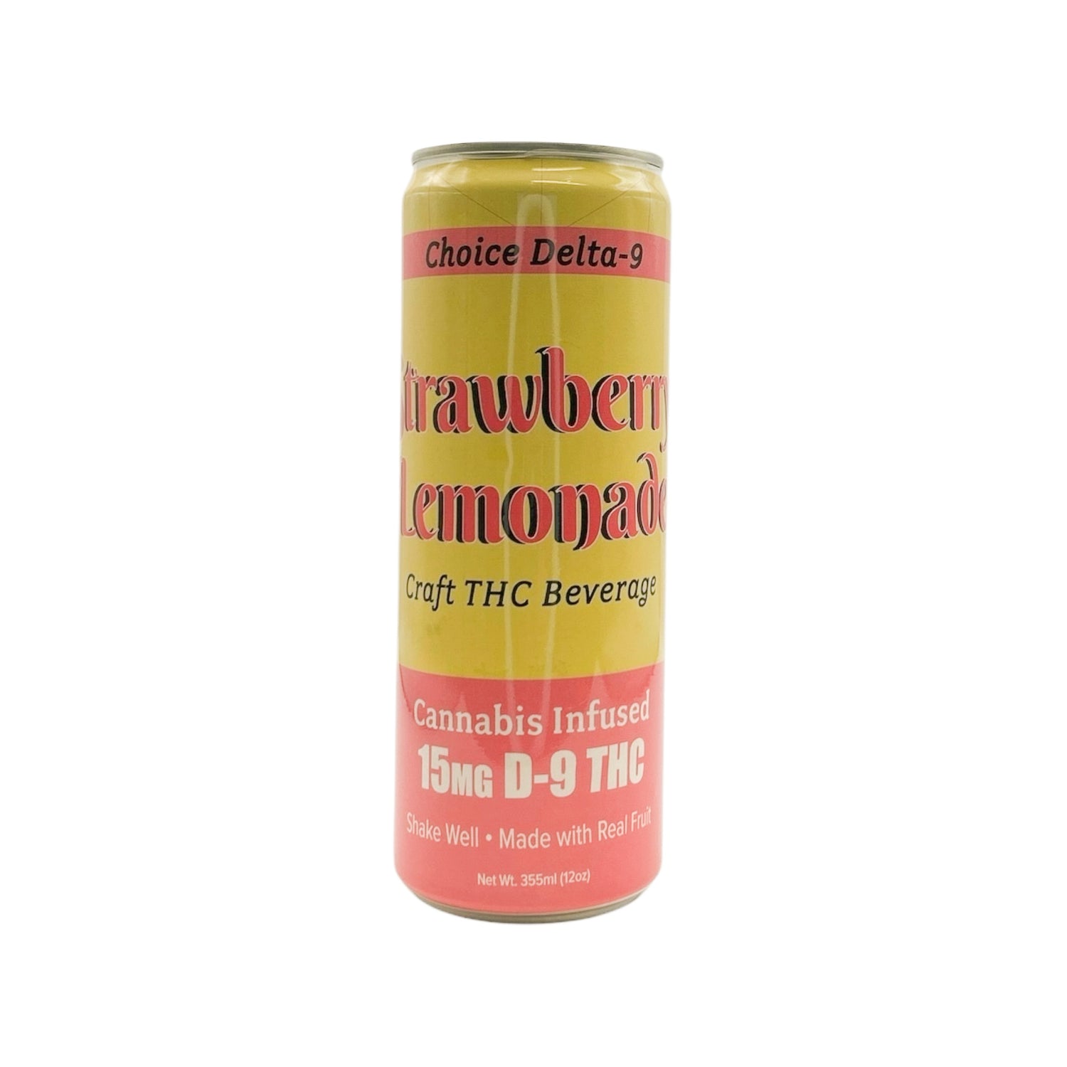 Delta-9 THC Infused Beverage - Strawberry Lemonade, 15mg (24 Pack Case)