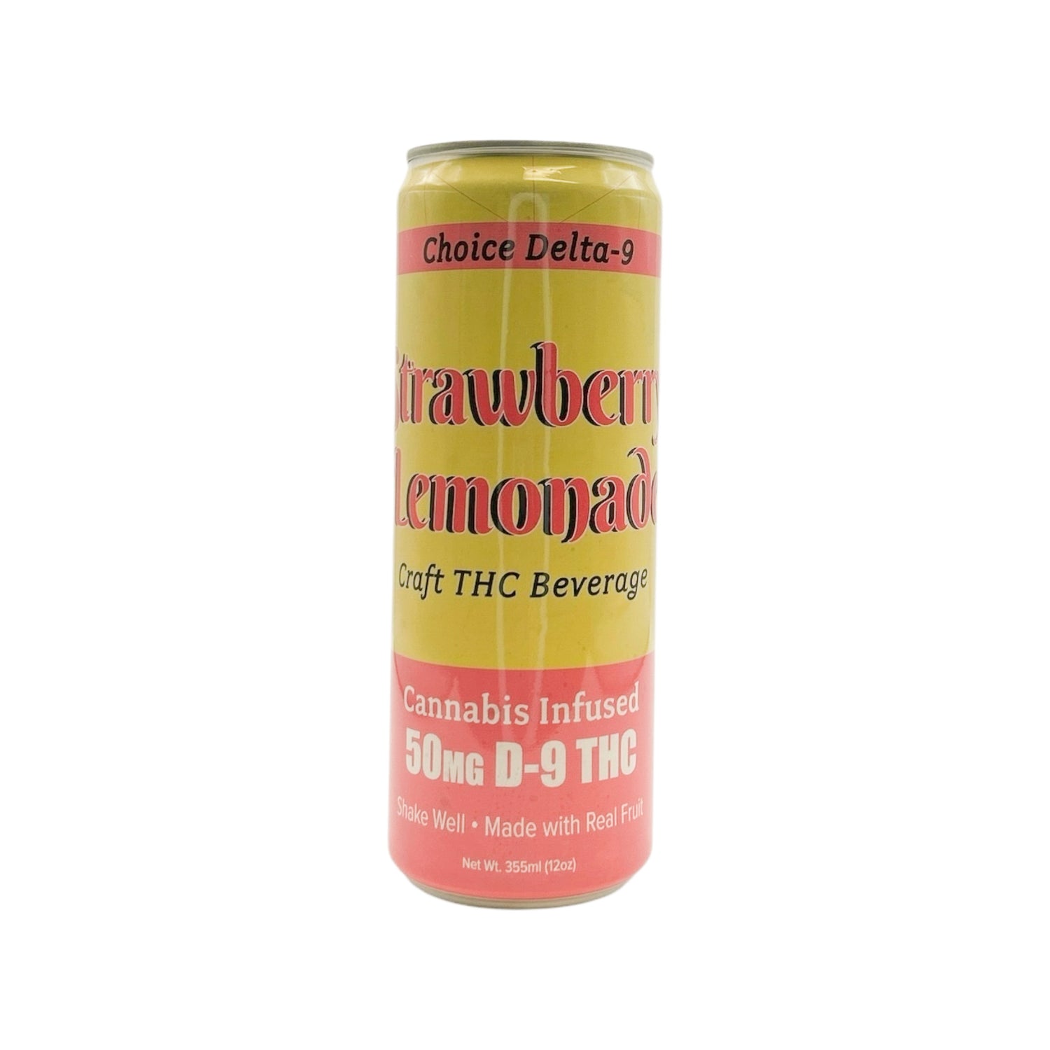 Delta-9 THC Infused Beverage - Strawberry Lemonade, 50mg (12 Pack Case)