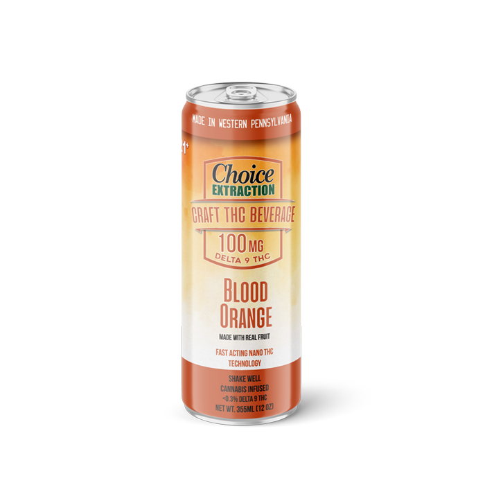 Delta-9 THC Infused Beverage - Blood Orange, 100mg (24 Pack Case)
