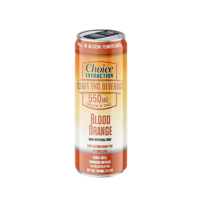 Delta-9 THC Infused Beverage - Blood Orange, 550mg (12 Pack Case)