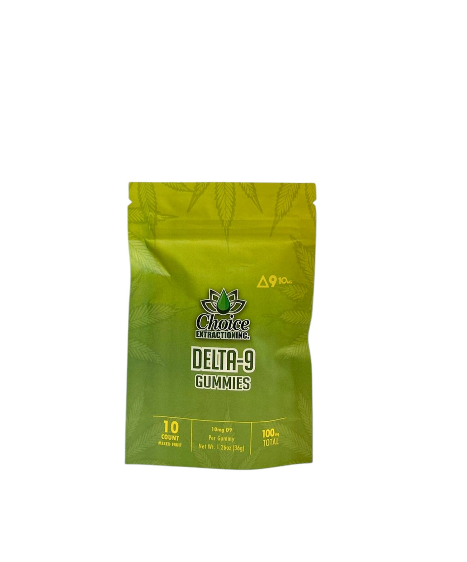 Delta-9 Gummies - Plain Mixed Fruit 100mg 10mg - 10pc