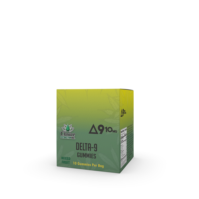 Delta-9 Gummies - Plain Mixed Fruit 100mg 10mg - 10pc Carton (10)