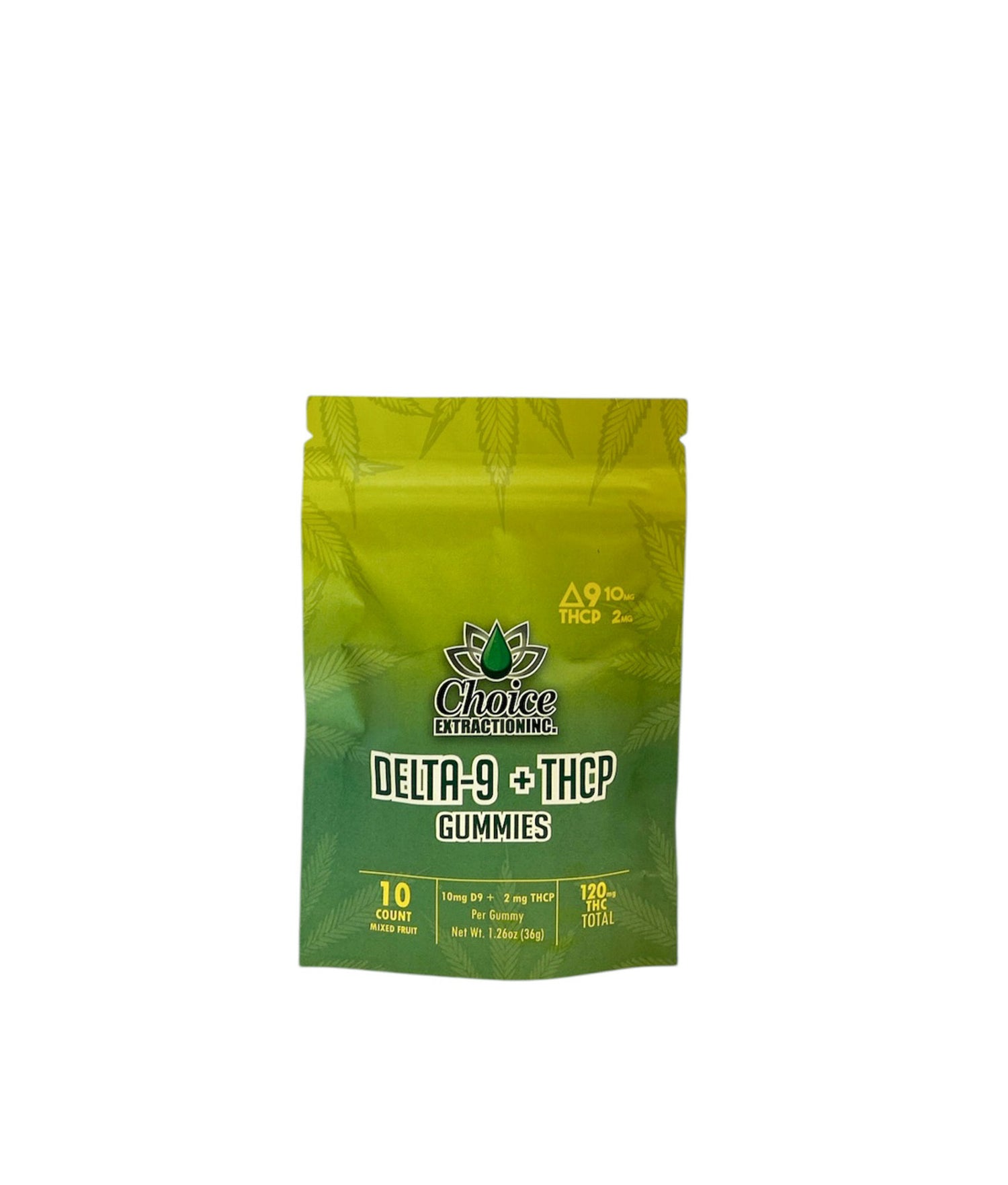 Delta-9 + THCP Gummies - Plain Mixed Fruit 120mg 10mg/2mg - 10pc