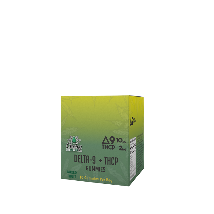 Delta-9 + THCP Gummies - Plain Mixed Fruit 120mg 10mg/2mg - 10pc Carton (10)