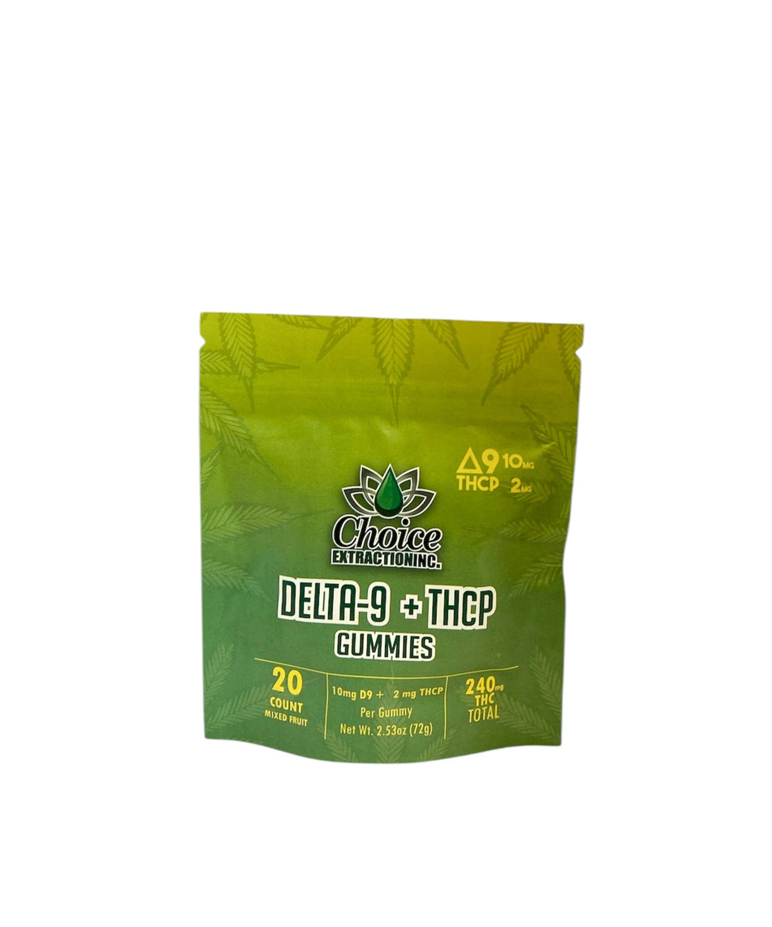 Delta-9 + THCP Gummies - Plain Mixed Fruit 240mg 10mg/2mg - 20pc