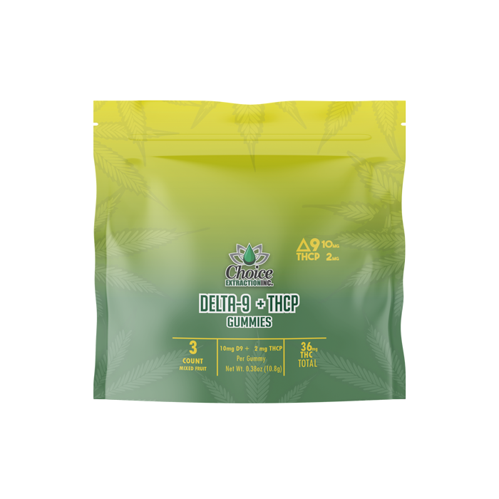 Delta-9 + THCP Gummies - Plain Mixed Fruit 1080mg 10mg/2mg - 3pc Carton (30)