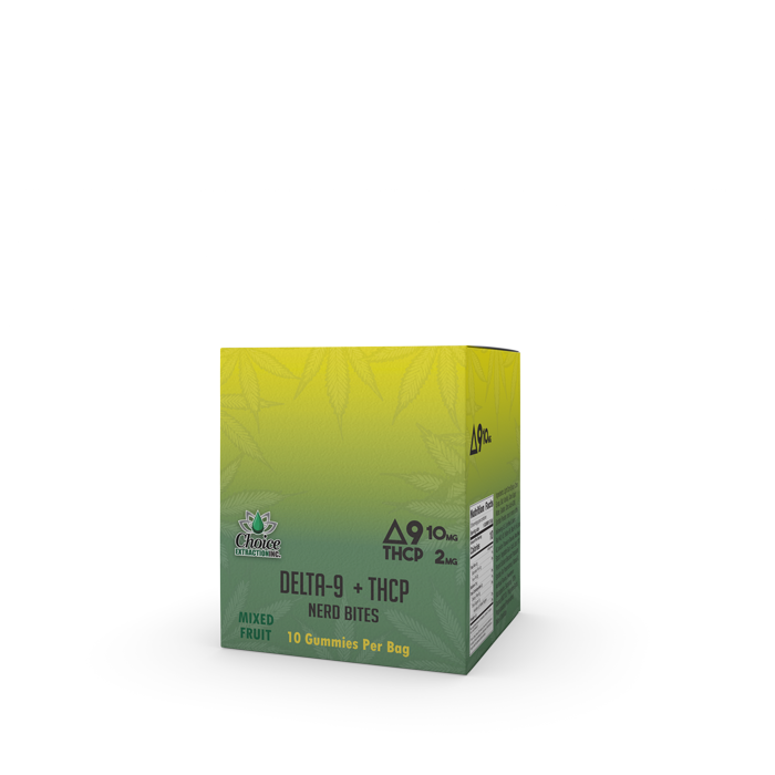 NERD BITES: Delta-9 + THCP Gummies 120mg 10mg/2mg - 10pc Carton (5)