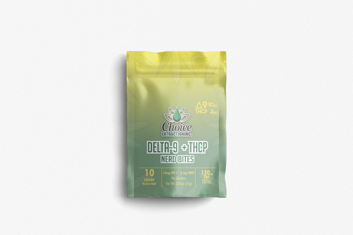 NERD BITES: Delta-9 + THCP Gummies 120mg 10mg/2mg - 10pc