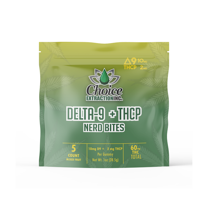 NERD BITES: Delta-9 + THCP Gummies 60mg 10mg/2mg - 5pc Carton (10)