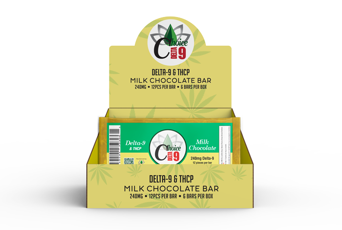 Delta-9 + THCP Chocolate Bar - 252mg TOTAL, 20mg D9/1mg THCP Per Piece - CARTON of 6