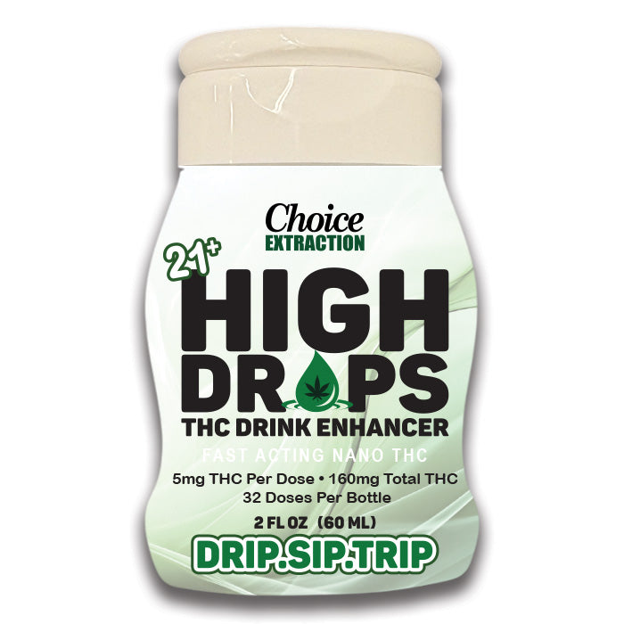 High Drops THC Drink Enhancer - 160mg / 5mg Per Squeeze - CARTON (5)