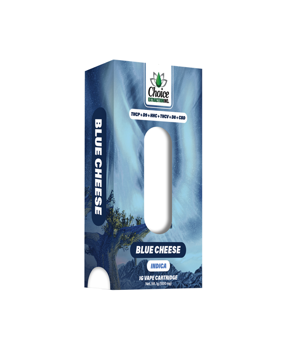 THCP+D9+HHC+THCV+D8+CBD, Blue Cheese Vape Cart 1mL - Indica