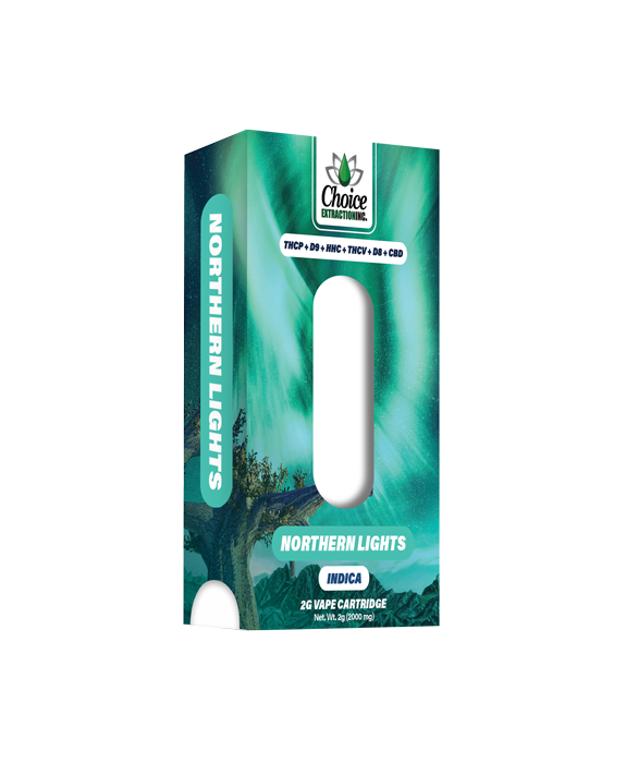 THCP+D9+HHC+THCV+D8+CBD, Northern Lights Vape Cart 2mL - Indica