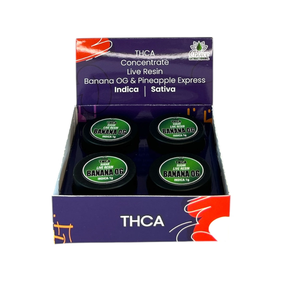 THCA Concentrate CARTON – Banana OG 1g - SUGAR, Indica