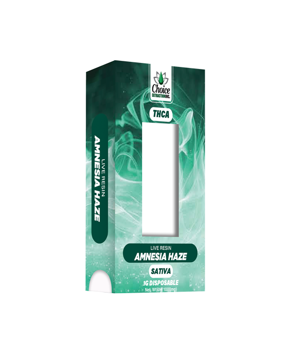THCA, Live Resin Amnesia Haze Disposable 1ml - Sativa