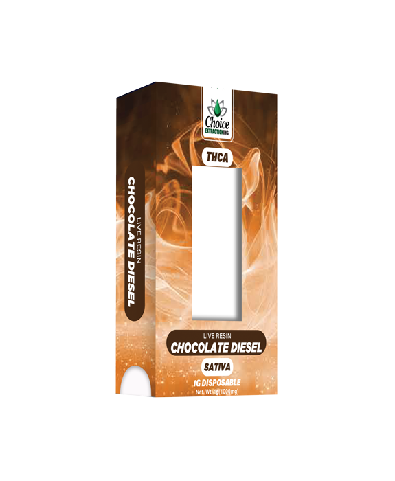 THCA, Live Resin Chocolate Diesel Disposable 1ml - Sativa
