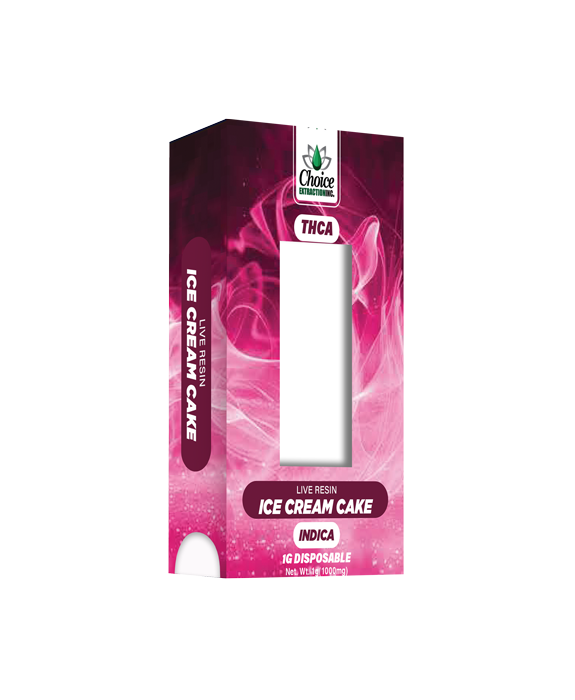 THCA, Live Resin Ice Cream Cake Disposable 1ml - Indica