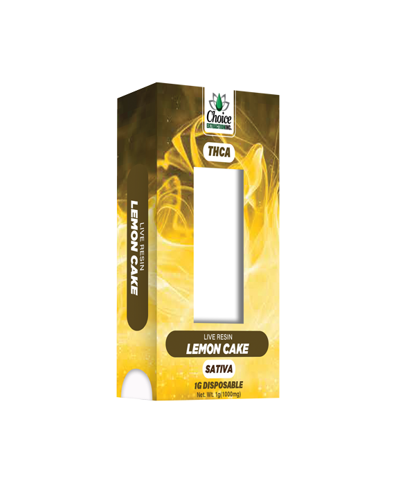 THCA, Live Resin Lemon Cake Disposable 1ml - Sativa