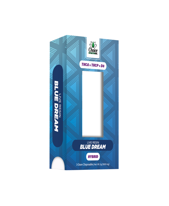 THCA + THCP + D8, Live Resin Blue Dream Disposable 3mL - Hybrid
