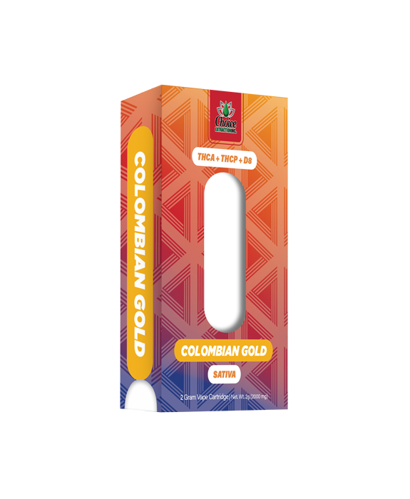 THCA + THCP + D8, Colombian Gold Vape Cart 2ml - Sativa