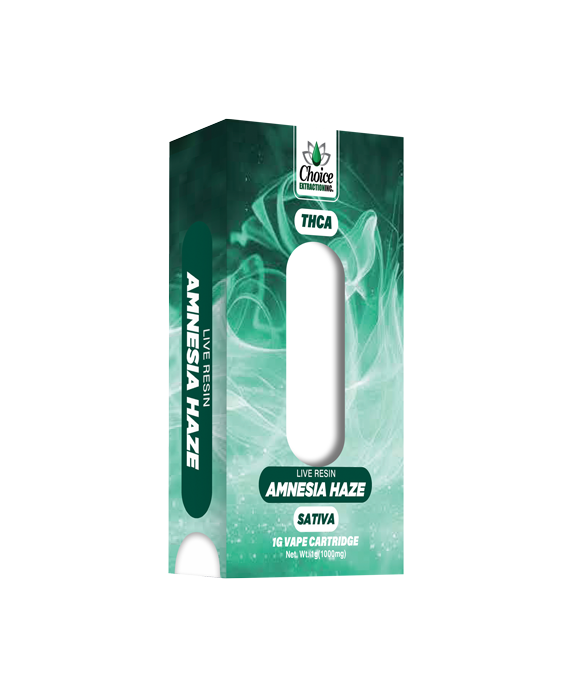 THCA, Live Resin Amnesia Haze Vape Cart 1ml - Sativa