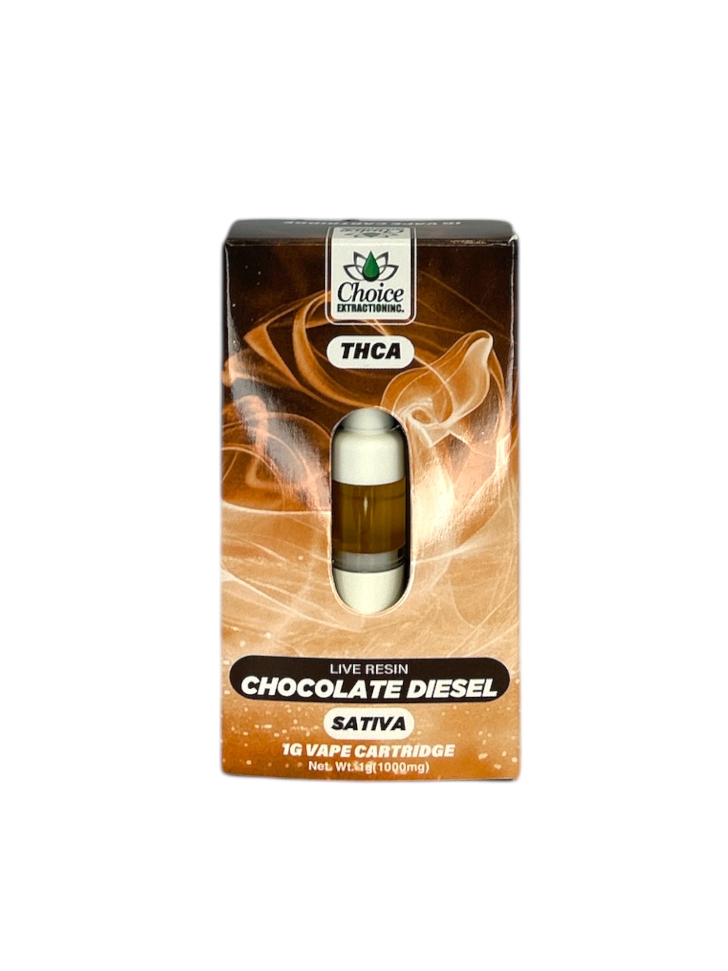 THCA, Live Resin Chocolate Diesel Vape Cart 1ml - Sativa