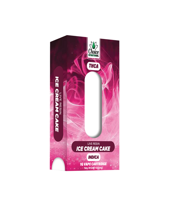THCA, Live Resin Ice Cream Cake Vape Cart 1ml - Indica