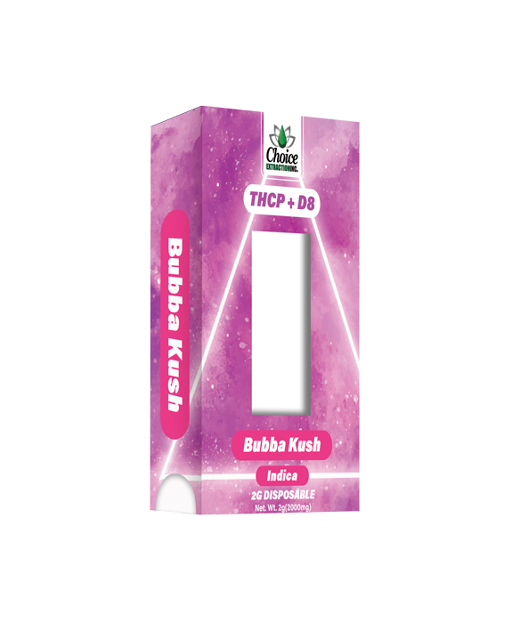 THCP + D8 Disposable - Bubba Kush 2mL - Indica