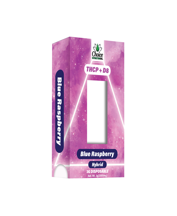 THCP + D8 Disposable - Blue Raspberry 3mL - Hybrid