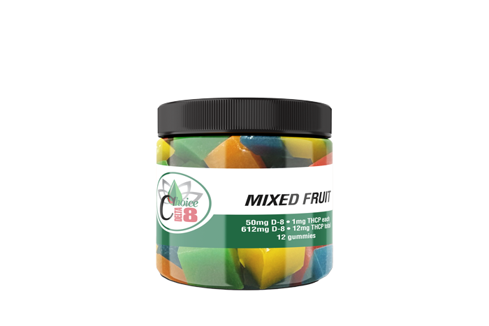 THCP + D8 Gummies Plain-Mixed Fruit 600mg 50mg/12pc