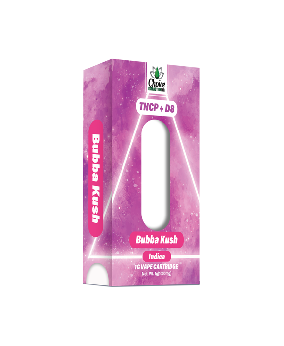 THCP + D8 Vape Cart - Bubba Kush 1mL - Indica