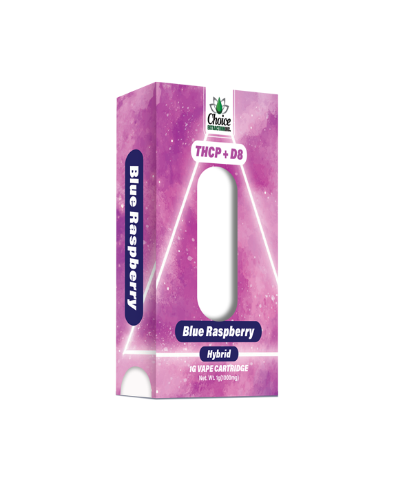 THCP + D8 Vape Cart - Blue Raspberry 1mL - Hybrid