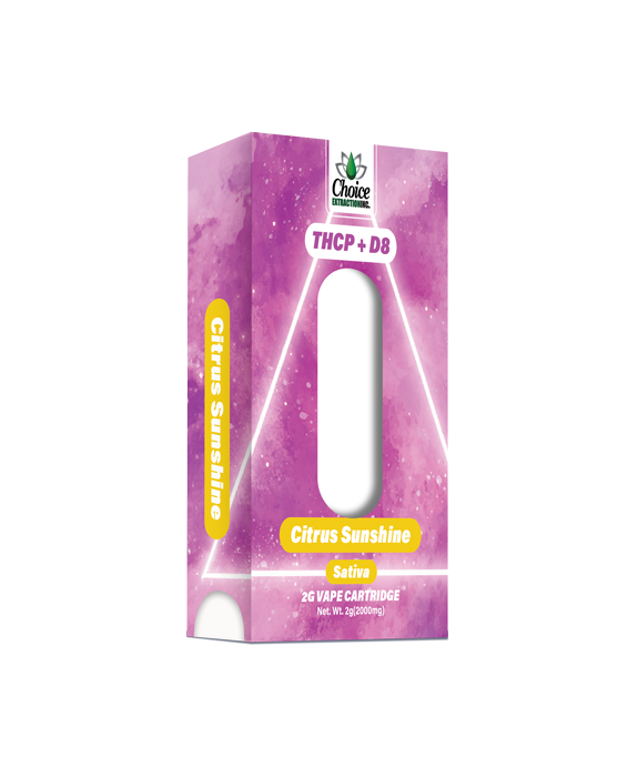 THCP + D8 Vape Cart - Citrus Sunshine 2mL - Sativa