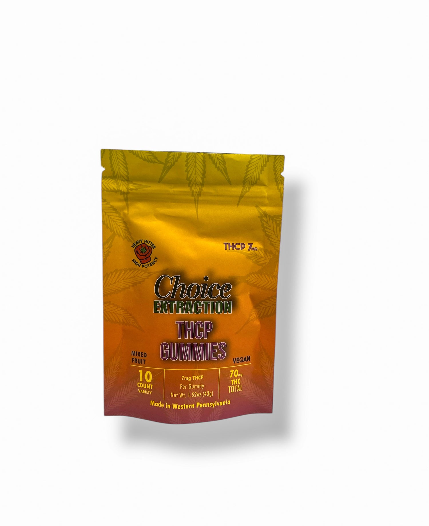 THCP Gummies - Vegan Mixed Fruit 70mg 7mg - 10pc