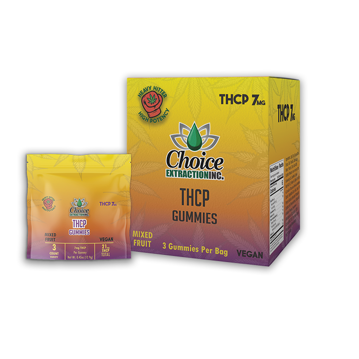 THCP Gummies - Vegan Mixed Fruit 21mg 7mg - 3pc Carton (30)
